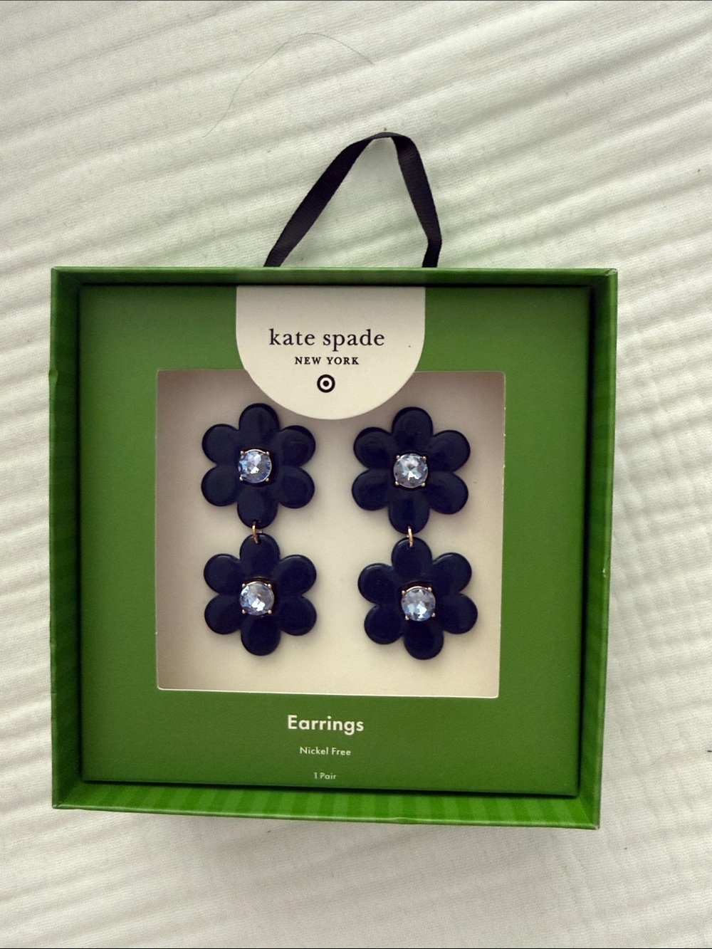 kate spade x Target Navy Flower Drop Earrings